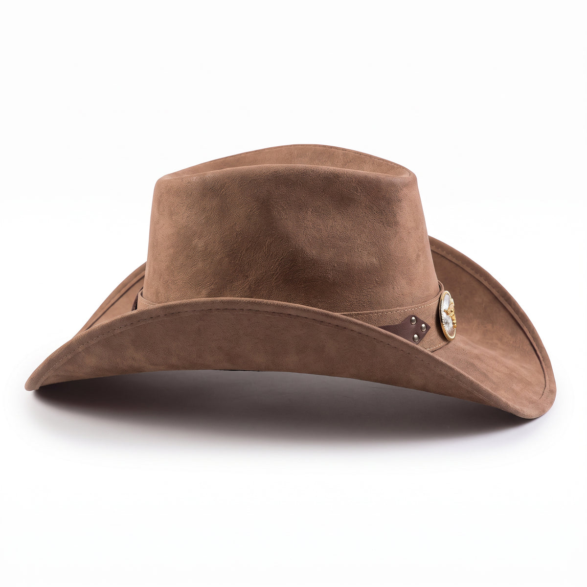 Chapeau de cowboy Rancher brun noisette à finition veloutée, vu de profil