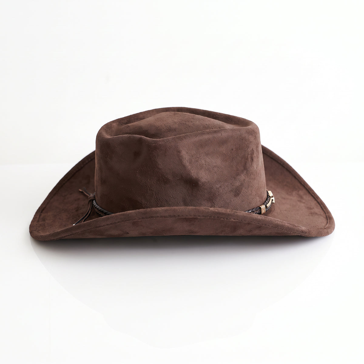 Chapeau de cowboy Tennessee brun à finition veloutée, vu de profil